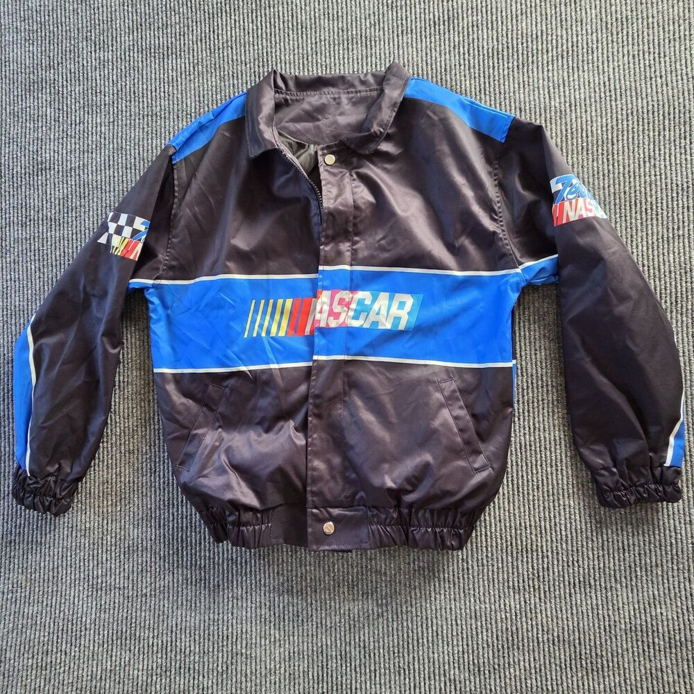 Vintage NASCAR Racing Men’s Jacket Windbreaker Black Size Small Full Zip